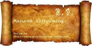 Mazurek Vilhelmina névjegykártya